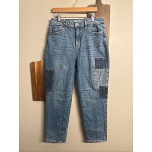 Sonoma Blue Denim Patchwork Goods For Life High-Waisted Boyfriend Jeans Size 6